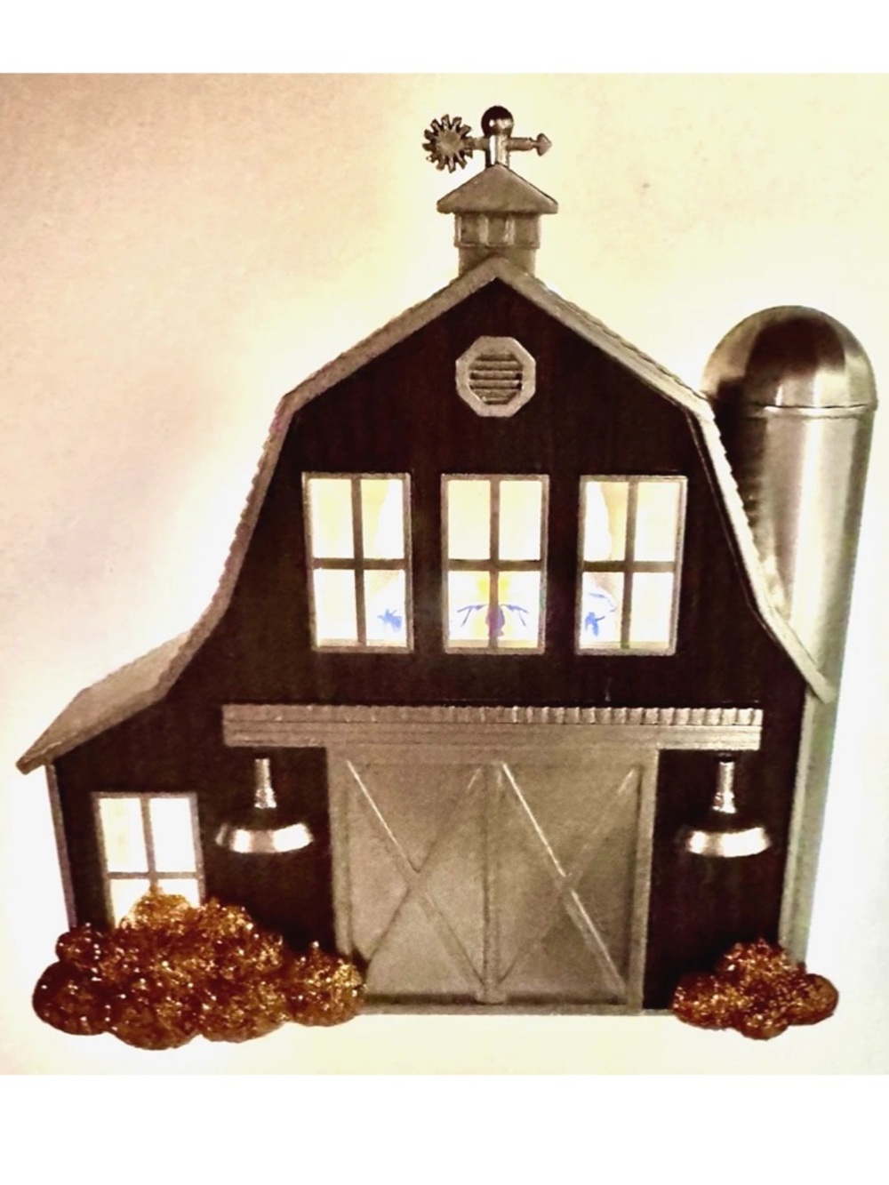 💡BATH & BODY WORKS💡Wallflower CHROME Barn Glitter PUMPKINS FRAGRANCE NIGHTLIGHT - Picture 3 of 10